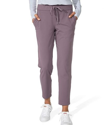 Women’s Pants with Deep Pockets 7/8 Stretch Ankle Sweatpants for Golf, Athletic, Lounge, Travel, Work
